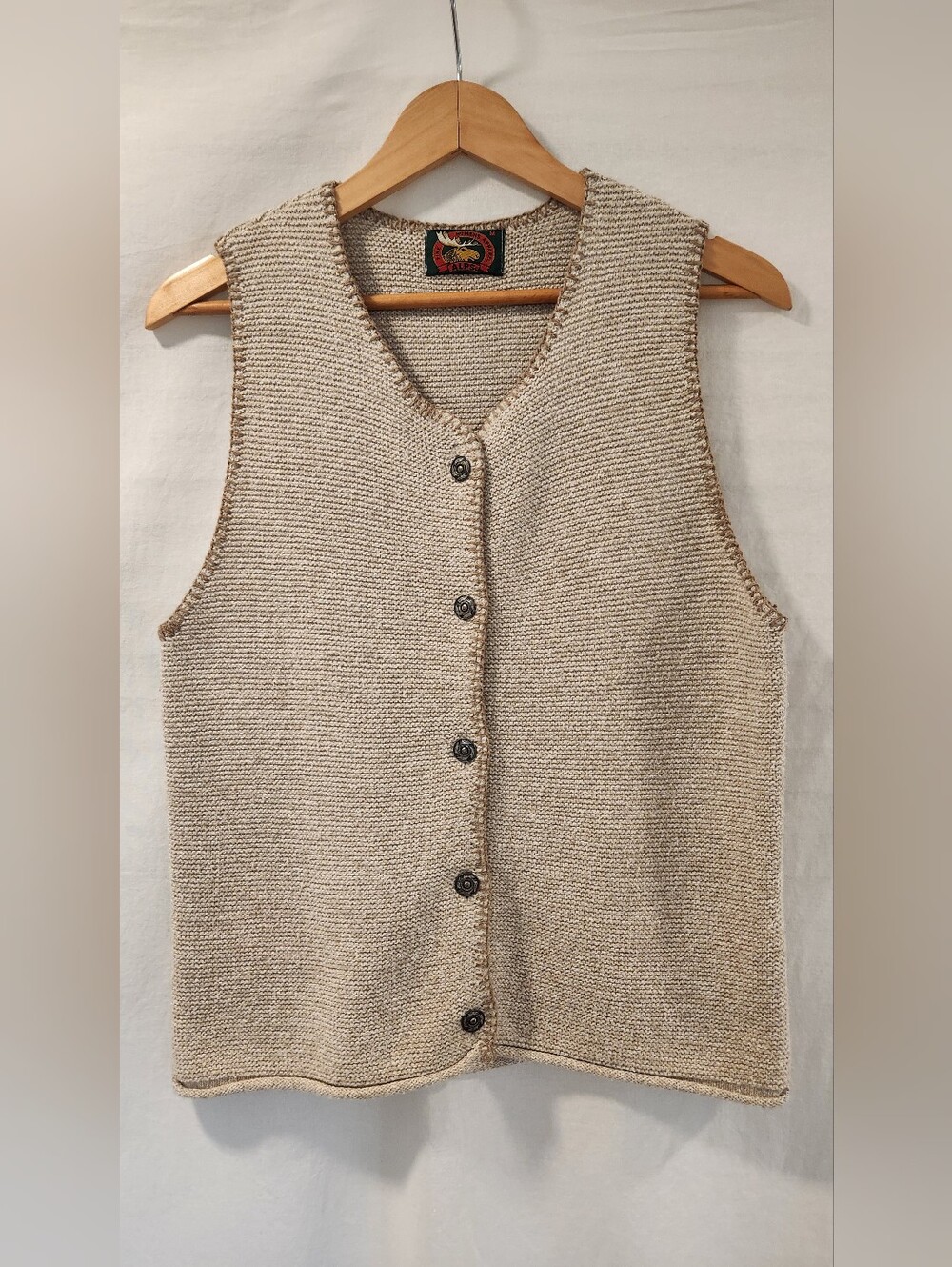 Alps Fine Women's Apparel Beige Cotton Vest Size M